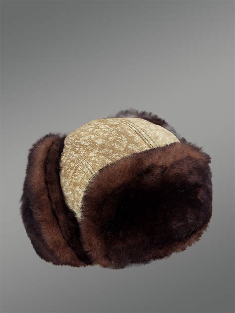 chanel shearling hat with ear flaps